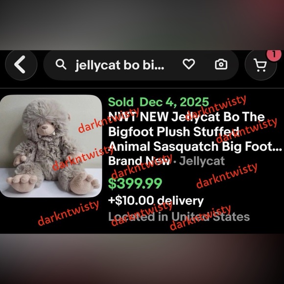 RARE RETIRED STILL SEALED MFG PLASTIC BNWT Jellycat Wilf Wolf GREAT GIFT! - Picture 16 of 16